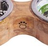 GF Pet Mango Wood Double Feeder - L